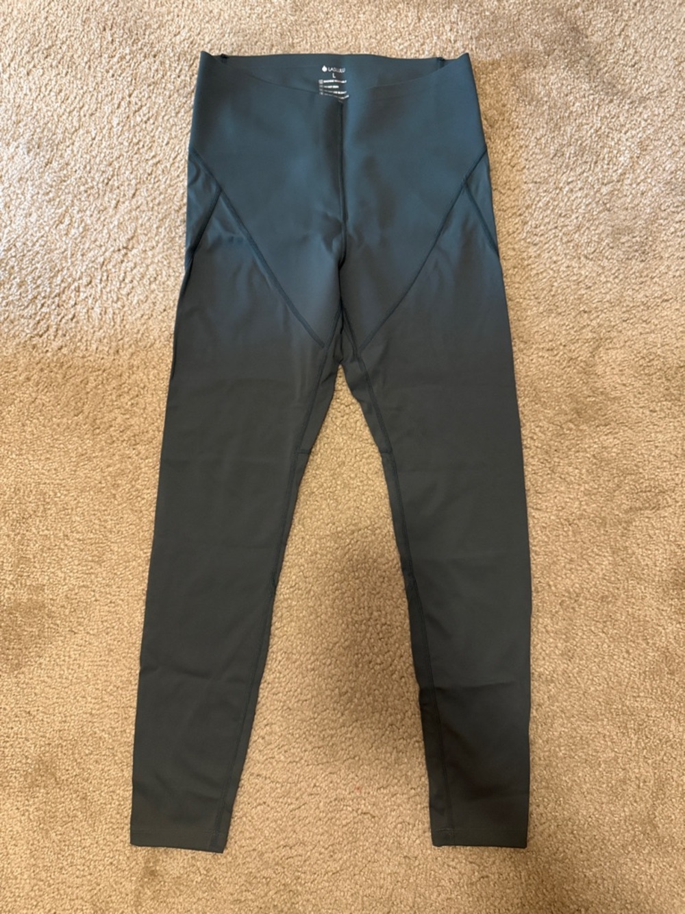 High-Rise Black Performance Leggings - Green
